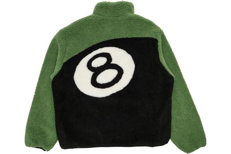 Stussy 8 Ball Sherpa Reversible Jacket Green Men's.